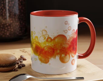 Vibrant Colorful Bubble Accent Coffee Mug Unique Gift for Coffee Lovers Fun Home Decor Tea Mug Artful Kitchenware