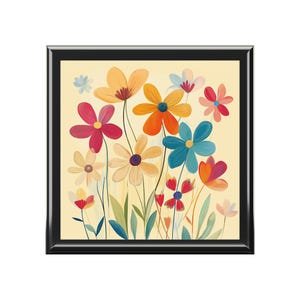 Vibrant Floral Jewelry Box  Colorful Storage for Accessories Gift for Her Wedding Keepsake Home Decor Jewelry Organizer