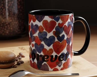 Colorful Heart Pattern Coffee Mug  Perfect for Gifts Valentine's Day Home Decor Love Daily Use Coffee Lovers