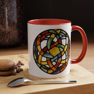 Stained Glass Accent Coffee Mug  Colorful Stained Glass Design  Perfect for Home or Office Decor Gift for Coffee Lovers Unique Mug