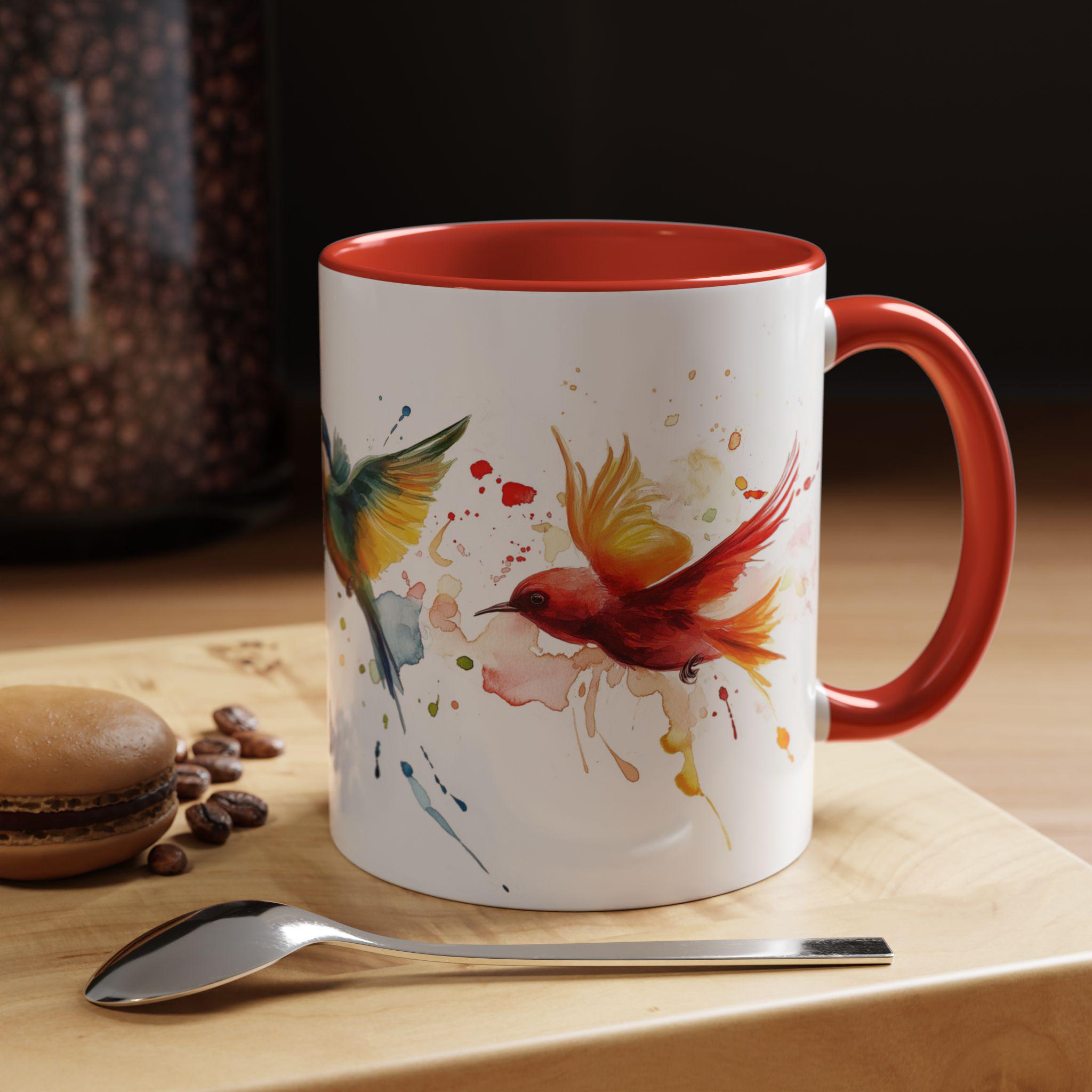 Colorful Bird Accent Coffee Mug Nature Lover Gift EcoFriendly Ceramic Inspirational Morning Mug Unique Home Decor Gift for Her