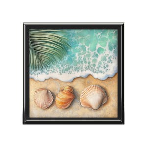 Coastal Jewelry Box OceanInspired Trinket Organizer Seashell Storage Beach Decor Gift for Beach Lovers Ocean Theme