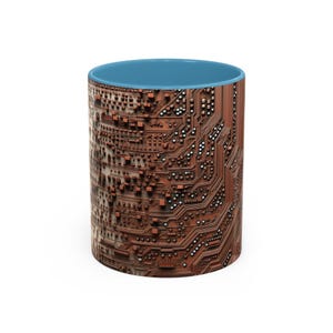 Taza de café con diseño de circuito tecnológico, regalo para amantes de la informática, decoración geek, taza de cerámica única, regalo para programadores, taza tecnológica para vacaciones. imagen 2