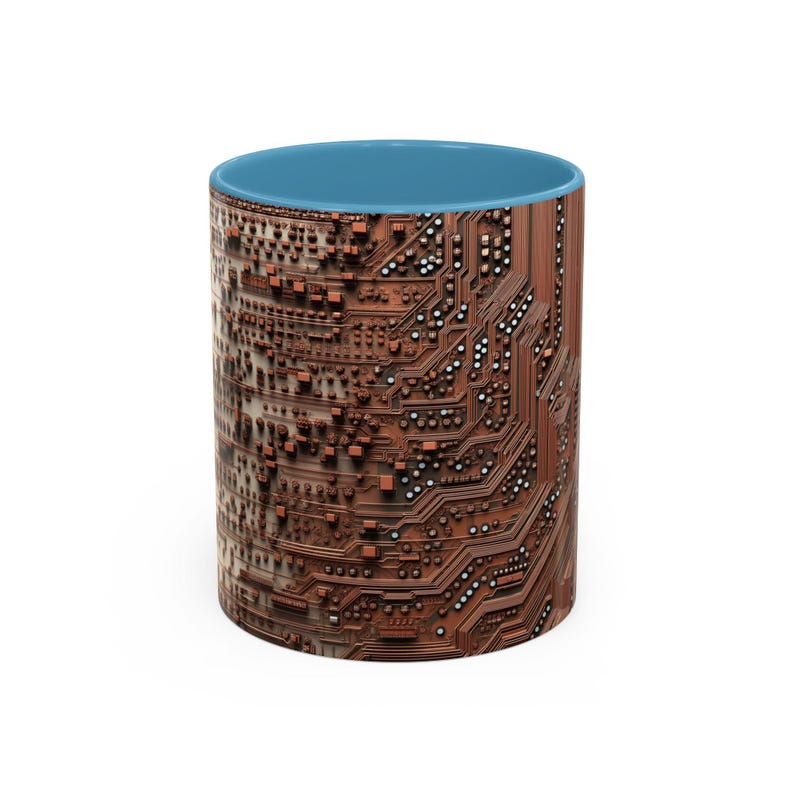 Taza de café con diseño de circuito tecnológico, regalo para amantes de la informática, decoración geek, taza de cerámica única, regalo para programadores, taza tecnológica para vacaciones. imagen 2