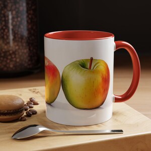 Colorful Apple Accent Coffee Mug  Fun Gift for Fruit Lovers Kitchen Decor Coffee Lovers Home Office Unique Gift Idea Healthy
