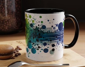 Colorful Gradient Coffee Mug Vibrant Mug Gift for Art Lovers Office Decor Unique Drinkware Artistic Kitchen Accessories Fun Gift Idea