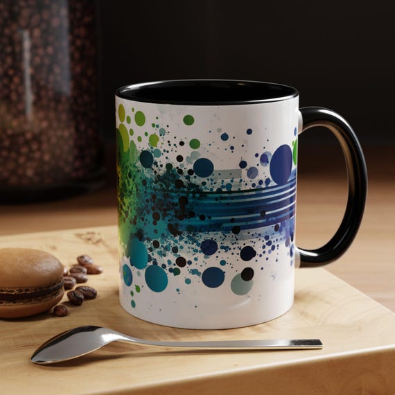 Bunte Farbverlauf Kaffeetasse lebendige Tasse Geschenk für Kunstliebhaber Büro Dekor einzigartiges Trinkgefäß künstlerisches Küchenzubehör Spaß Geschenkidee