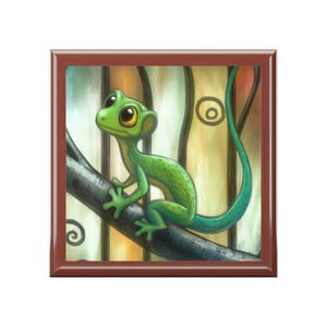 Whimsical Gecko Jewelry Box - Unique Gift for Nature Lovers, Storage for Rings & Necklaces, Cute Home Decor, Birthday Present, Eco-Friendly