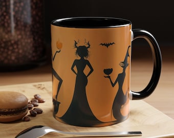 Sexy Witchy Spooky Halloween Gift Ceramic Accent Coffee Mug Gift for Tea Hot Chocolate Drinks Holiday Gift for Any Occasion