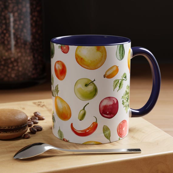 Vibrant Fruit Accent Coffee Mug Colorful Kitchen Decor Gift for Food Lovers  Farmhouse Style Unique Homeware Cheerful Drinkware - Etsy
