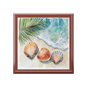 BeachThemed Jewelry Box Coastal Decor Gift Seashell Storage Ocean Lover&#39;s Keepsake Summer Home Accent Gift for Her