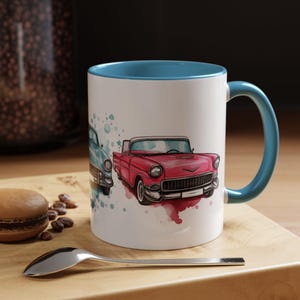 Retro Car Accent Coffee Mug Classic Car Lovers Gift Vintage Automobile Style Mug Cool Coffee Drinkware Perfect for Birthdays