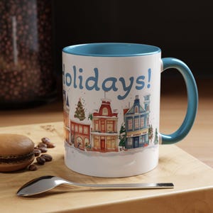 Happy Holidays Coffee Mug  Festive Winter Mug Holiday Gift Christmas Coffee Cup Seasonal Decor Cozy Drinkware