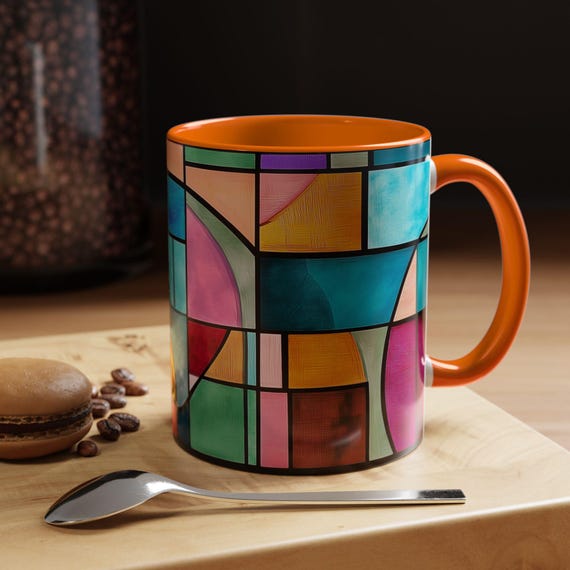 Bunte Glasmalerei Kaffeetasse Einzigartige Kunst Tasse Bunte Tasse Geschenk Künstlerische Kaffeetasse Moderne Wohnkultur Teetasse
