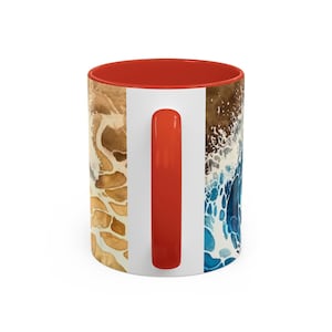 Ocean Wave Accent Coffee Mug Coastal Home Decor Beach Lover Gift Artistic Coffee Cup Ocean Themed Kitchenware Relaxation Gift image 5