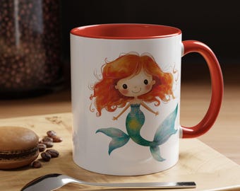 Whimsical Mermaid Accent Coffee Mug  Perfect for Sea Lovers Cute Gift Coastal Decor Birthday or Just Because Fun Kitchenware