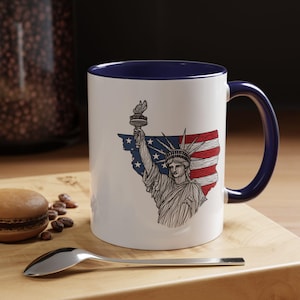 Patriotic Accent Coffee Mug Liberty Design Perfect for Gifts & Celebrations Gift for Him 4th of July Independence Day