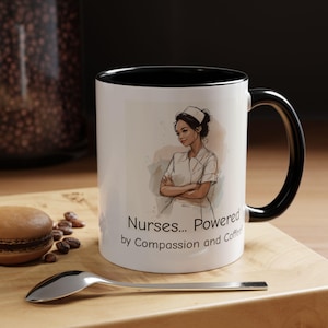 Nurse Appreciation Coffee Mug Gift for Nurses Powered by Compassion and Coffee Gift for Nurses Gift for Healthcare Workers
