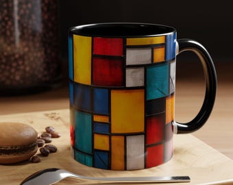 Kleurrijke gebrandschilderde mok decoratieve koffiekop voor thuis en op kantoor Perfect cadeau voor kunstliefhebbers Kopje thee voor elke gelegenheid