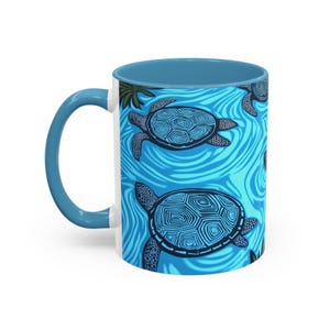 TurtleThemed Accent Coffee Mug OceanInspired Art for Beach Lovers Ideal Gift for Sea Turtle Enthusiasts Perfect for Home & Office image 4