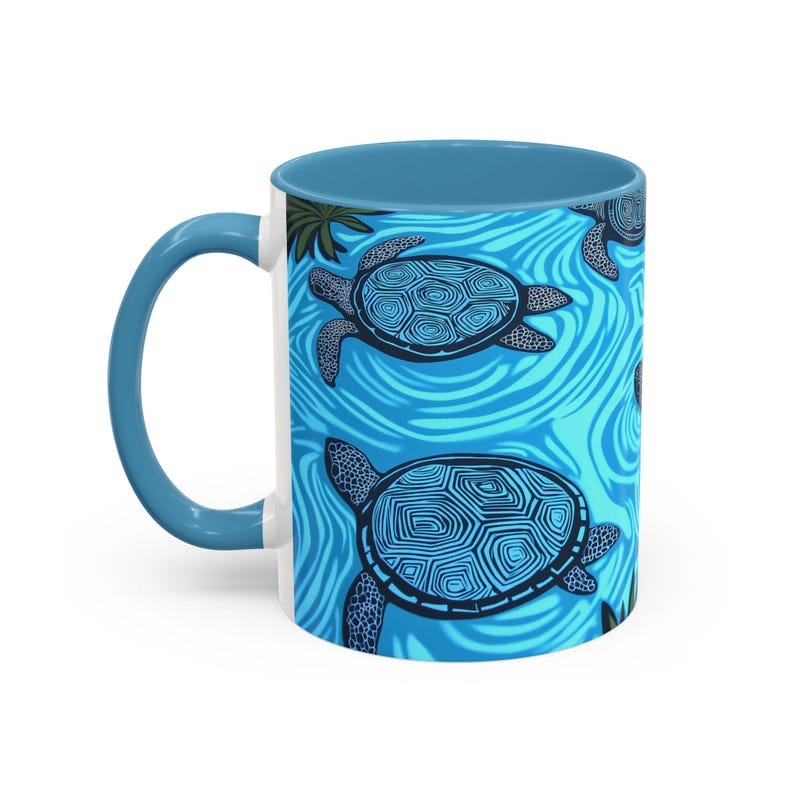 TurtleThemed Accent Coffee Mug OceanInspired Art for Beach Lovers Ideal Gift for Sea Turtle Enthusiasts Perfect for Home & Office image 4