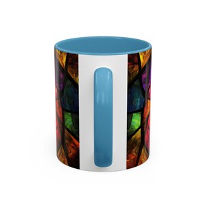 Kleurrijke koffiemok in gebrandschilderd glasstijl Levendige kunst Mok 4 Thuis Uniek cadeau 4 Koffieliefhebbers Gezellige mok 4 Feestdagen Decoratief keukengerei afbeelding 5