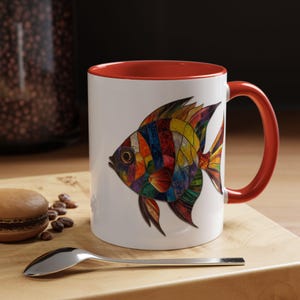 Colorful Fish Accent Coffee Mug Vibrant Art Mug Unique Gift for Aquarium Lovers Decorative Drinkware for Home