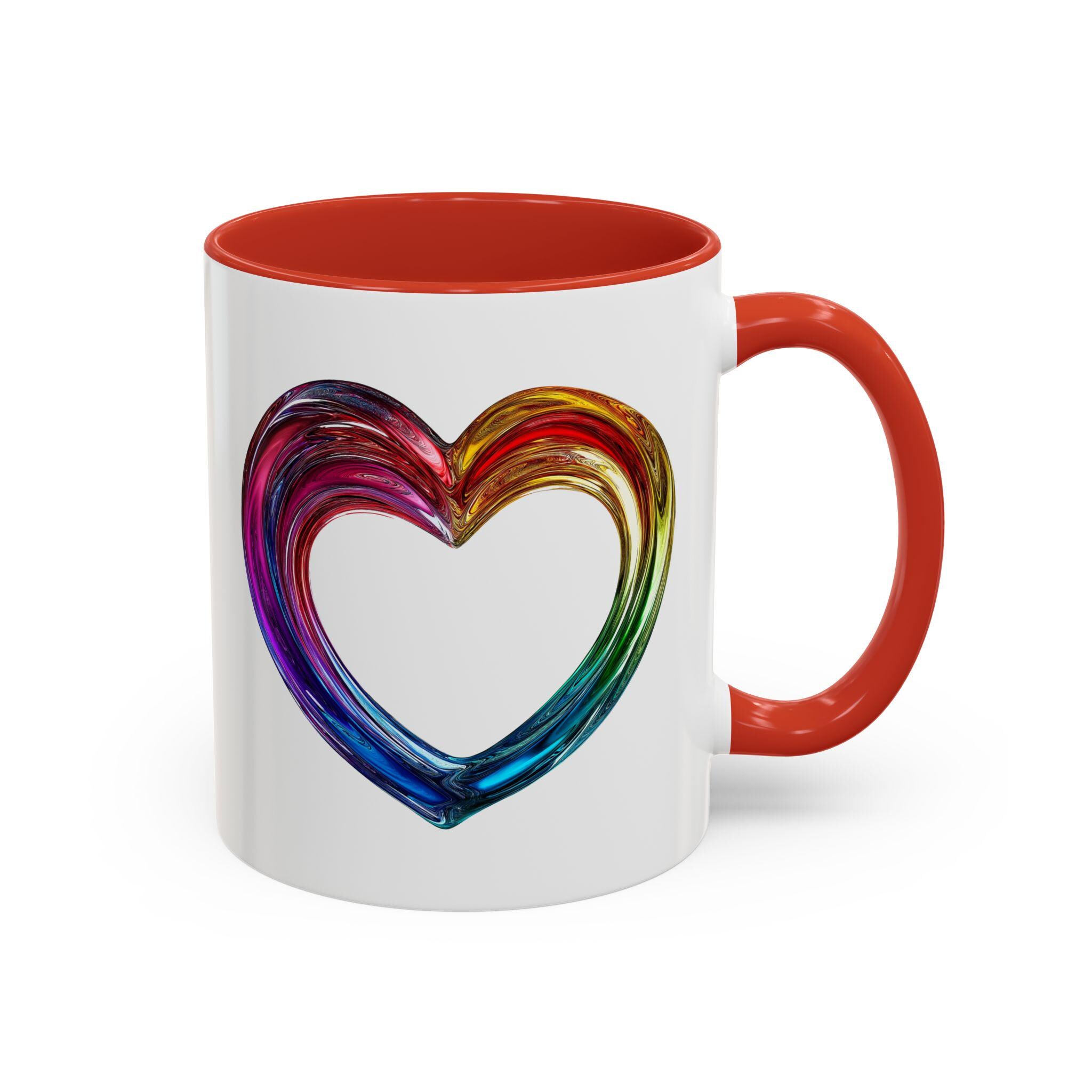 Taza de café con acento de corazón colorido, regalo de amor para ella,  perfecta para el Día de San Valentín, cumpleaños, mañanas acogedoras,  decoración única - Etsy México, image size:2048x2048