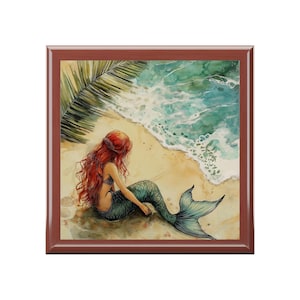 Mermaid Jewelry Box, Ocean-themed Storage, Gift for Sea Lovers, Nautical Decor, Unique Keepsake Box, Gift for Her, Ocean Theme