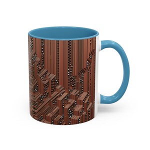 Taza de café con diseño de circuito tecnológico, regalo para amantes de la informática, decoración geek, taza de cerámica única, regalo para programadores, taza tecnológica para vacaciones. imagen 3