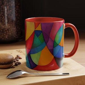 Colorful Artistic Coffee Mug Vibrant Mug Design Perfect Gift for Art Lovers Stylish Ceramic Cup for Home Decor Unique Coffee Cup