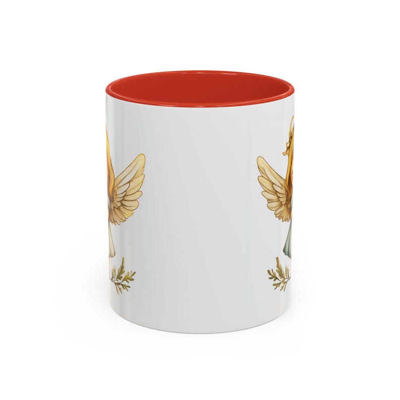 Taza de café con alas de ángel. Diseño de ángel caprichoso. Ideal para el hogar, regalos, coleccionables, festividades y momentos espirituales. imagen 2