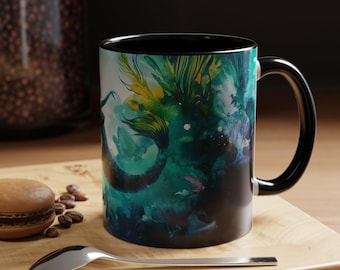 神秘的なマーメイドアクセントコーヒーマグ オーシャンバイブ ドリンクウェア マーメイド愛好家へのギフト ファンタジーティーカップ ビーチデコレーション