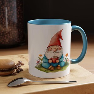 Whimsical Gnome Coffee Mug Cute Gnome Mug Garden Lover Gift Folk Art Drinkware Perfect for Gardening Enthusiasts Unique Gift Idea
