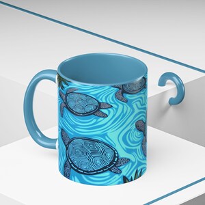 TurtleThemed Accent Coffee Mug OceanInspired Art for Beach Lovers Ideal Gift for Sea Turtle Enthusiasts Perfect for Home & Office image 6