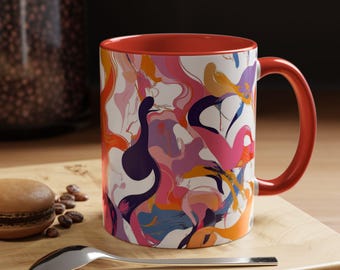 Vibrant Abstract Coffee Mug  Colorful Gift for Home Art Lovers Coffee Lovers Birthday Housewarming Relaxation