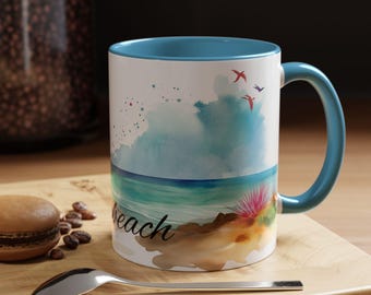Tazza da caffè Beach Vibes Tazza tropicale per gli amanti del caffè Regali per gli amanti della spiaggia Tazza estiva Tazza relax Caffè Spiaggia