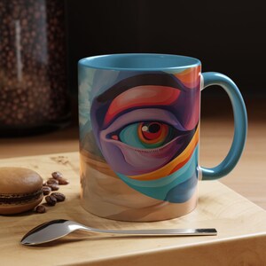 Artistic Accent Coffee Mug  Colorful Eye Design Unique Gift for Art Lovers Creative Home Decor Perfect for Coffee & Tea Abstract