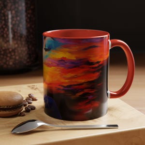 Artistic Portrait Coffee Mug Colorful Ceramic Cup Unique Gift for Art Lovers Vibrant Tea Mug Home Decor