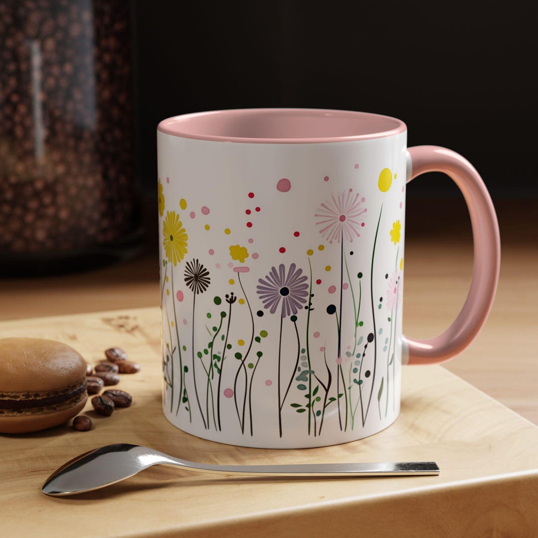 Floral Accent Coffee Mug Cheerful Floral Design Perfect for Gift Giving ...