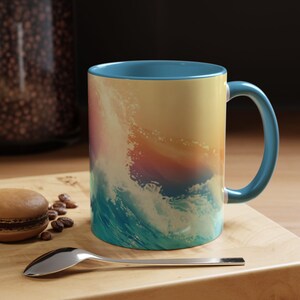Ocean Wave Accent Coffee Mug  Dreamy Beach Vibe Perfect Gift for Sea Lovers Home Decor Coffee Lover Gift Unique Mug Design