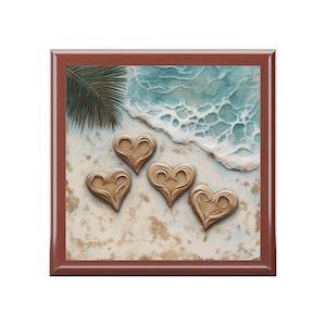 Coastal Heart Jewelry Box Ocean Inspired Keepsake Storage Beach Decor Gift for Her Anniversary and Birthday Beach Love