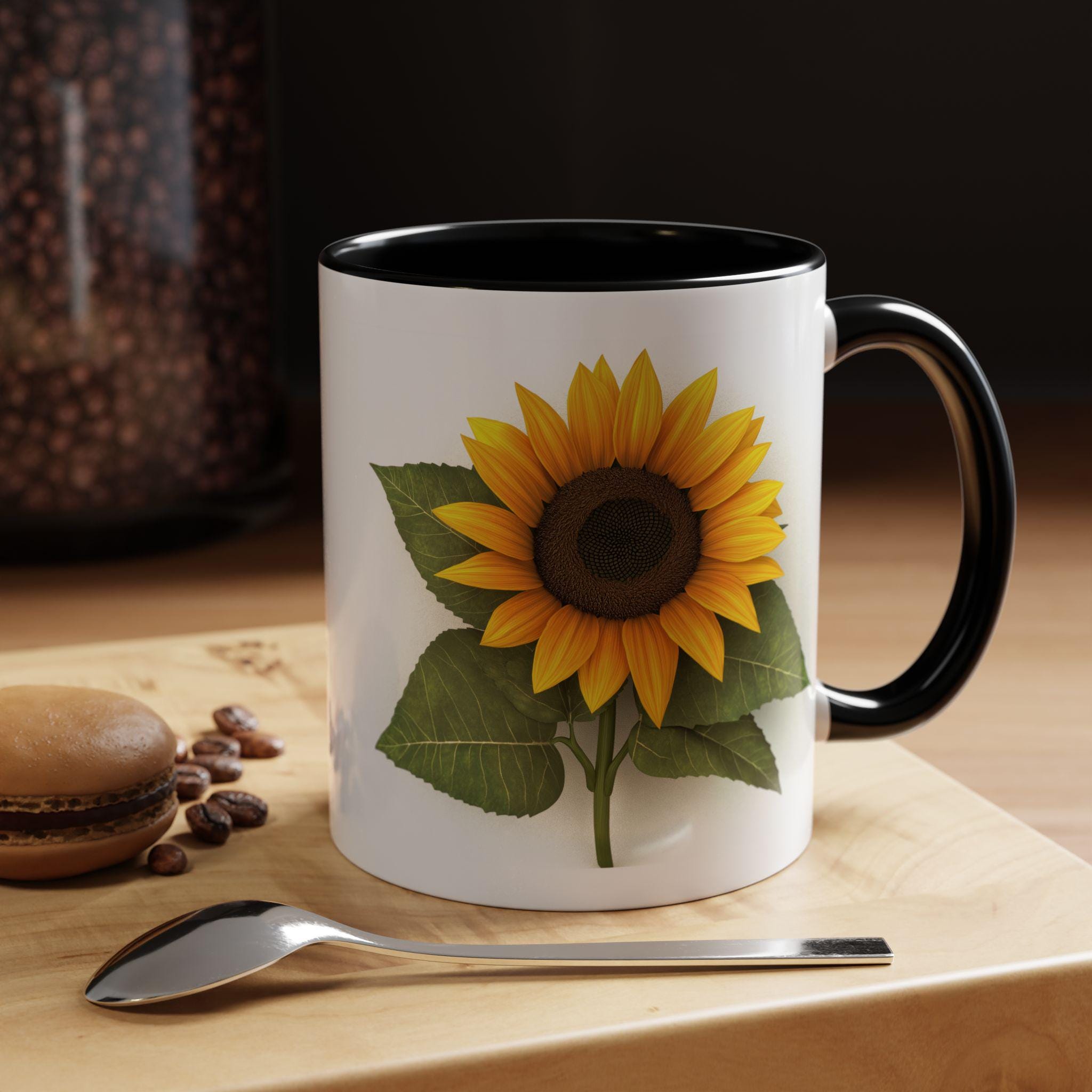 Sunflower Accent Coffee Mug Perfect Gift for Garden Lovers Floral Mug for Home Birthday Mother's Day Daily Coffee