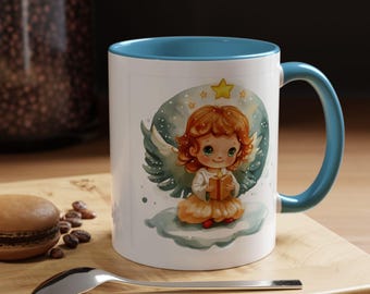 Adorable Angel Themed Coffee Mug Cute Holiday Gift Cozy Home Decor Angel Collectible Perfect for Coffee Lovers