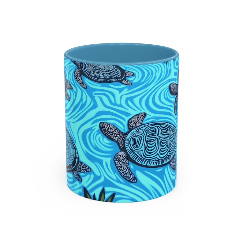 TurtleThemed Accent Coffee Mug OceanInspired Art for Beach Lovers Ideal Gift for Sea Turtle Enthusiasts Perfect for Home & Office image 2