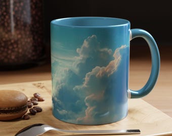 Dreamy Sky Accent Coffee Mug  Perfect for Cozy Mornings Inspirational Gift Cloud Art Inspirational art Gift for Men Gift for Women