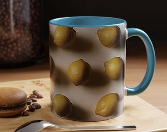 Lemon Pattern Coffee Mug Perfect Gift for Citrus Lovers Fun Kitchen Decor Unique Drinkware for Home or Office Barista Mug Zesty