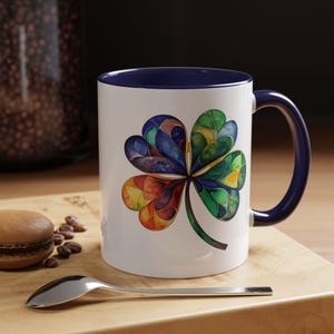 Colorful Shamrock Coffee Mug  Perfect for St. Patrick&#39;s Day Irish Heritage Nature Lovers Gift Ideas Home Decor