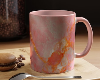 Elegante roze marmeren accent koffiemok Uniek cadeau voor koffieliefhebbers Theedrinkers Woondecoraties Verjaardag Moederdag Bruiloft, bruidscadeau