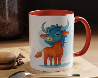 Whimsical Blue Cow Mug  Cute Animal Coffee Cup Fun Gift for Dairy Lovers Kitchen Decor Birthday Gift Unique Drinkware